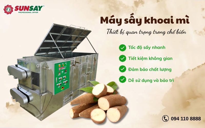 Máy sấy khoai mì