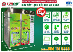 Máy sấy lạnh đối lưu 40 khay sấy được 200kg 1 mẻ