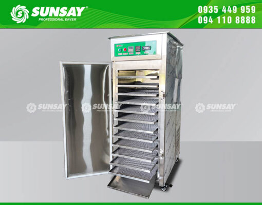 Máy sấy lạnh đối lưu 12 khay mini sấy đa dạng các loại trái cây, dược liệu, thuỷ hải sản