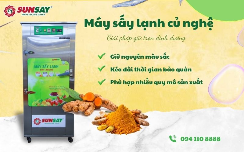 Máy sấy lạnh củ nghệ 