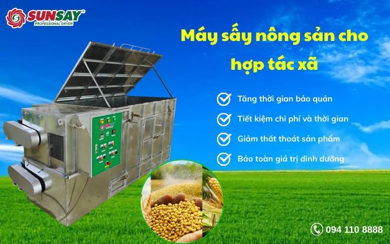 Máy sấy nông sản cho hợp tác xã